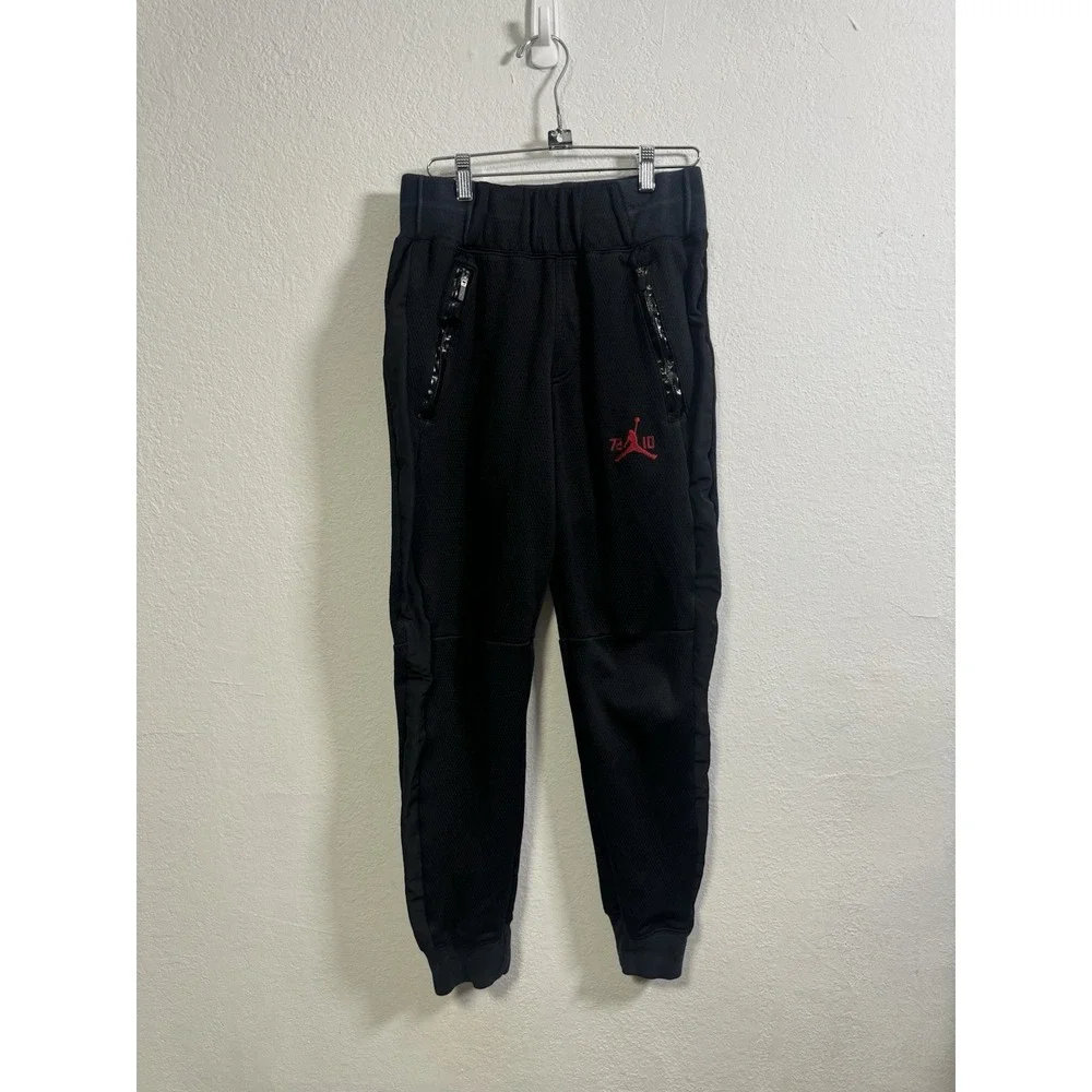 Nike Men's Jordan 11 72-10‎ Fleece Pant Black Red 777496-010 Medium Therma-Fit
